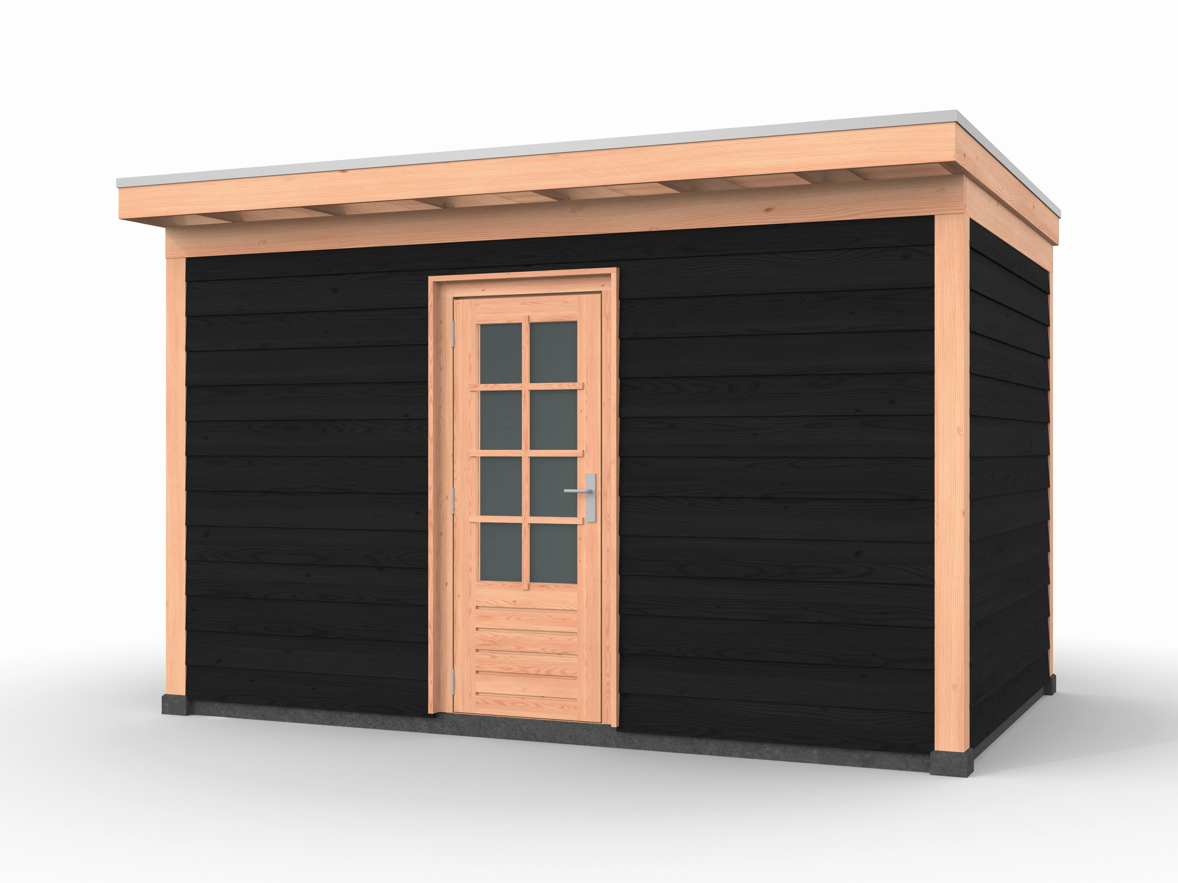 Douglas overkapping, 400 x 250, met schuur, Westwood Comfort Zwart - Afbeelding 1